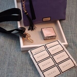 Gucci Beauty Lavender Shoulder Clutch. Crossbag Strap AddedComes W/mini Lips.GWP